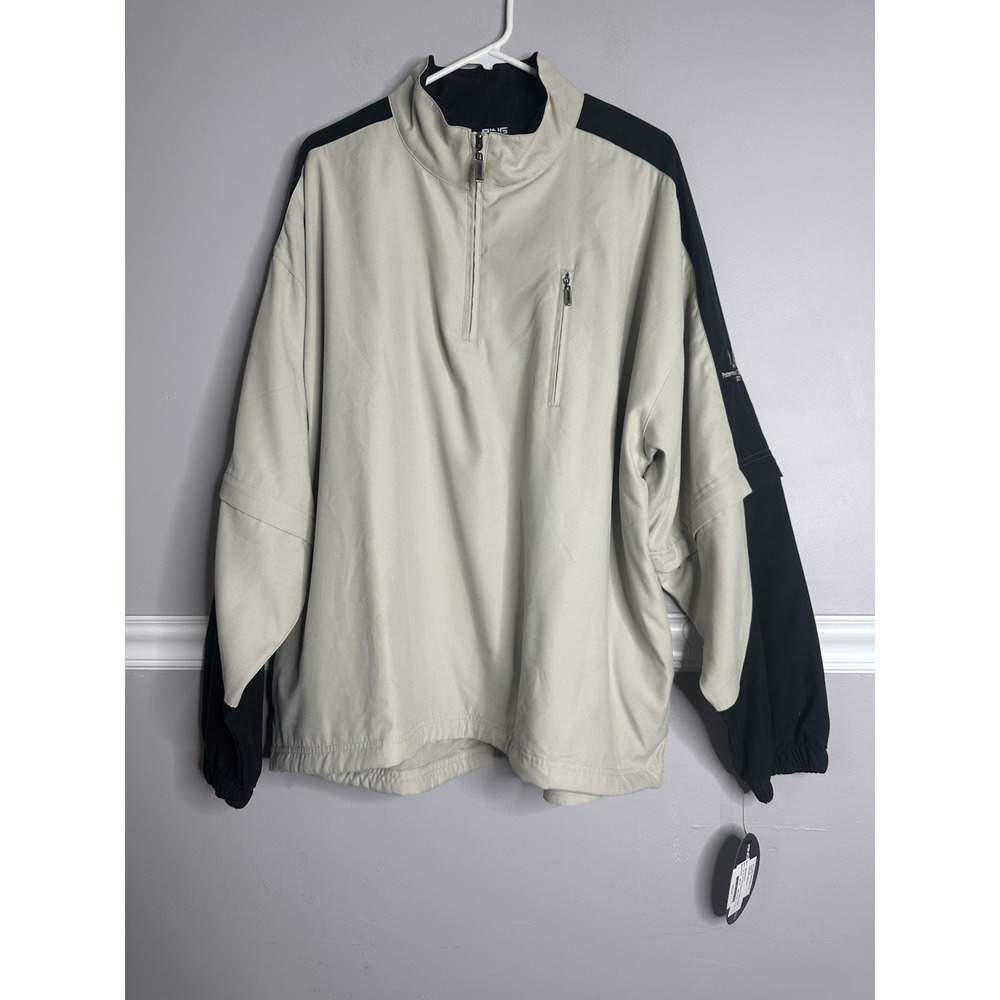 NEW Ping Collection Mens Light Jacket Golf Bisque Sz XL 1/4 Zip Lightweight